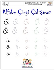 p harfi çizgi çalışması